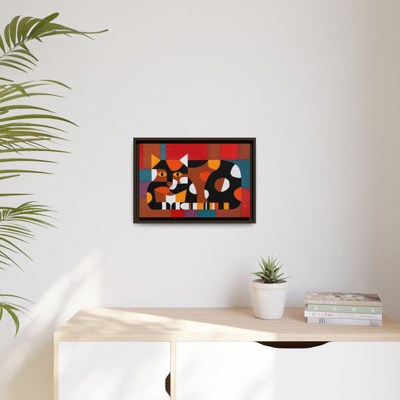 Edie Harper Crazy Cat Crazy Quilt Framed Giclee On Stretched Canvas Print