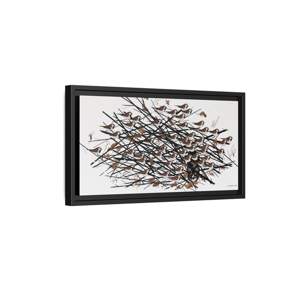 His Eyes Are On The Sparrow Charley Harper Framed Giclee Print Stretched on Canvas