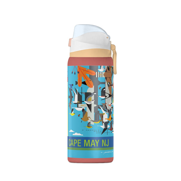 Cape May New Jersey Migration Mainline Charley Harper Oasis Insulated Water Bottle 32oz