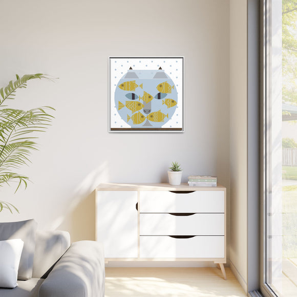 Fishful Thinking Edie Harper Framed Giclee Print on Stretched Canvas