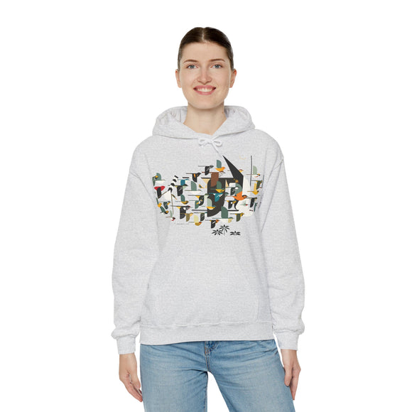 Charley Harper Mystery Of The Missing Migrants Unisex Heavy Blend™ Hooded Sweatshirt