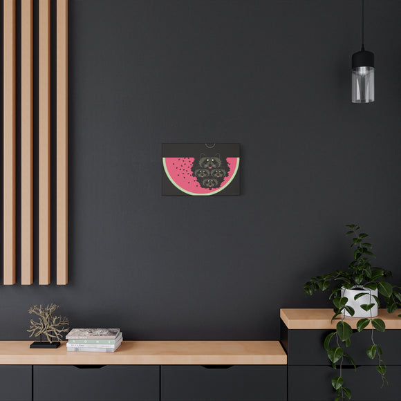 Watermelon Moon Charley Harper Unframed Giclee on Matte Stretched Canvas