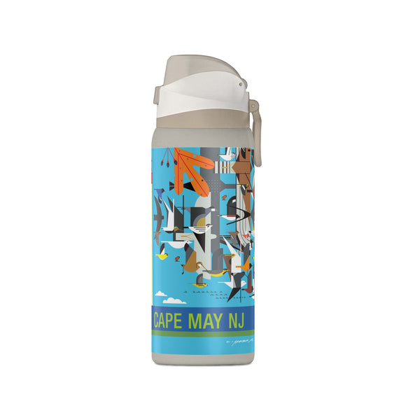 Cape May New Jersey Migration Mainline Charley Harper Oasis Insulated Water Bottle 32oz