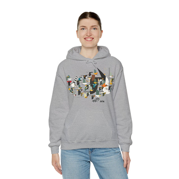 Charley Harper Mystery Of The Missing Migrants Unisex Heavy Blend™ Hooded Sweatshirt