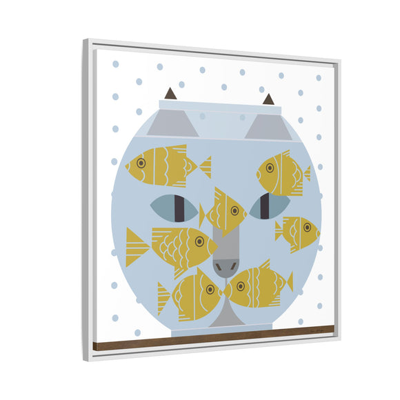 Fishful Thinking Edie Harper Framed Giclee Print on Stretched Canvas