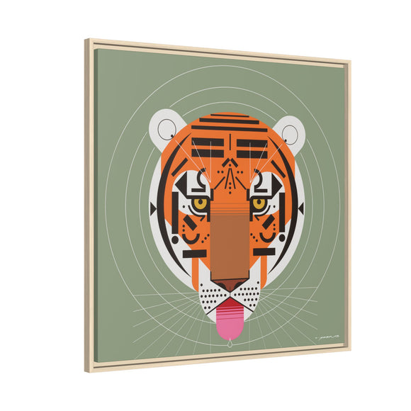 Cool Carnivore Charley Harper Giclee Framed Stretched On Canvas Print