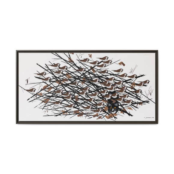 His Eyes Are On The Sparrow Charley Harper Framed Giclee Print Stretched on Canvas