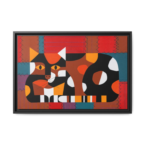 Edie Harper Crazy Cat Crazy Quilt Framed Giclee On Stretched Canvas Print