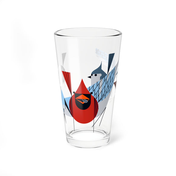 Bird Feeders Charley Harper Pint Glass, 16oz