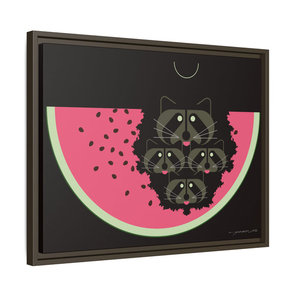 Watermelon Moon Charley Harper Framed Giclee Print on Matte Canvas