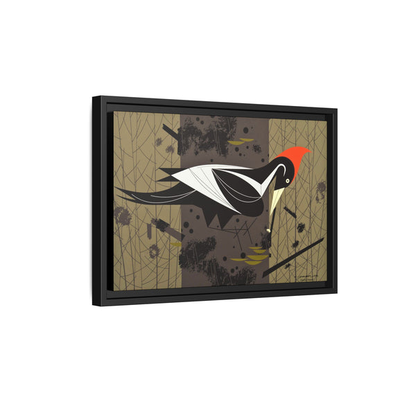 Ivory Billed Woodpecker Charley Harper Framed Giclee Print on Stretched on Canvas