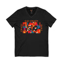 Edie Harper Crazy Cat Crazy Quilt Unisex Jersey Short Sleeve V-Neck Tee-3