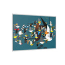 Charley Harper Mystery Of The Missing Migrants Framed Giclee On Canvas Wall  Art-63