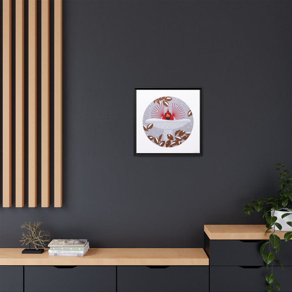 B-r-r-r-r-rdbath Charley Harper Framed Giclee Print on Stretched Canvas