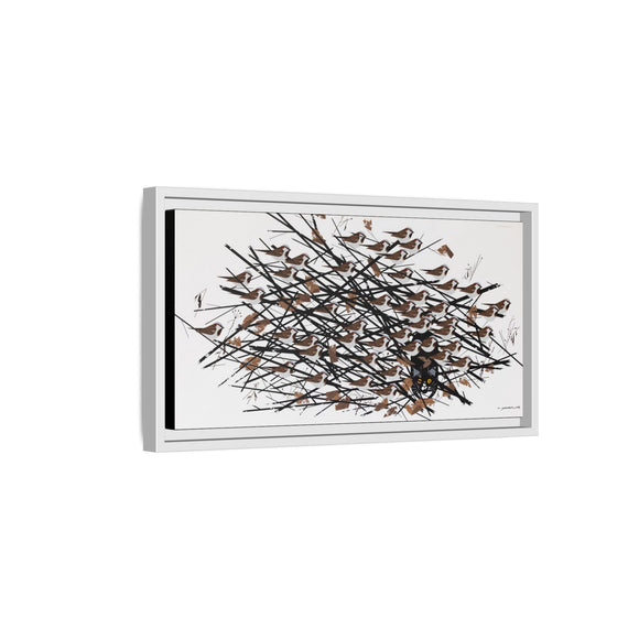 His Eyes Are On The Sparrow Charley Harper Framed Giclee Print Stretched on Canvas