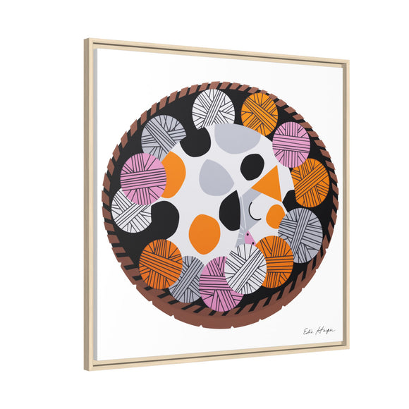 Kittens n' Knittens Edie Harper Framed Giclee Print on Stretched Canvas