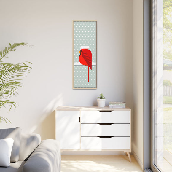 Cool Cardinal Charley Harper Framed Giclee Print Stretched On Canvas