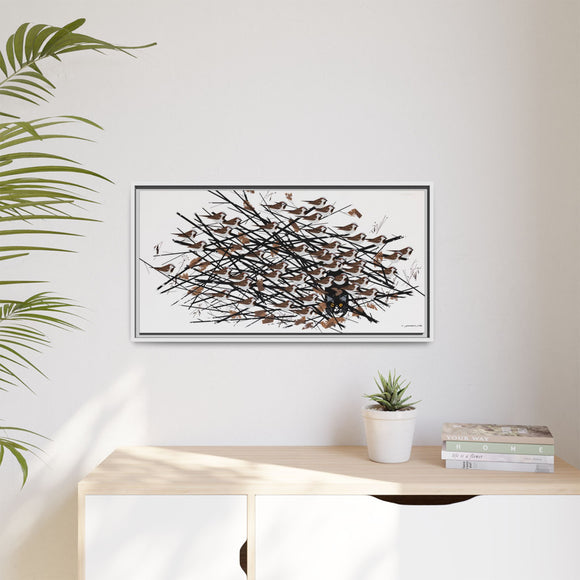 His Eyes Are On The Sparrow Charley Harper Framed Giclee Print Stretched on Canvas