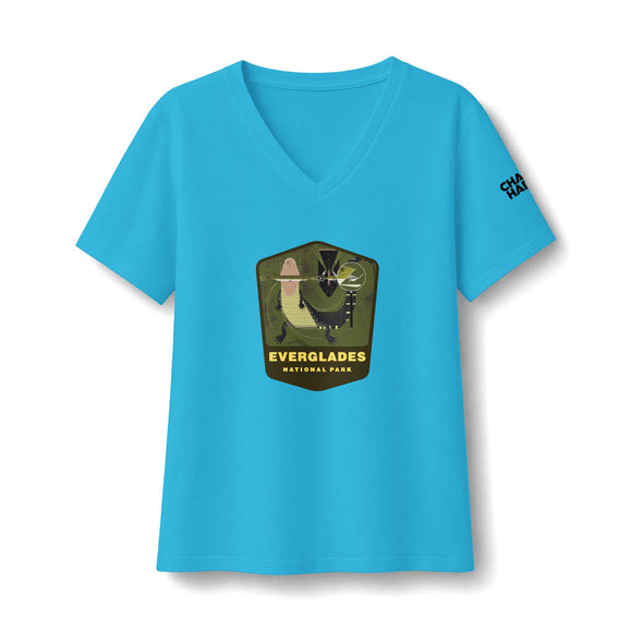Everglades Women's Relaxed Jersey Short Sleeve V-Neck Tee