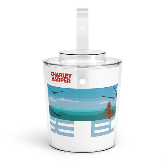 Charley Harper The Monarch Acrylic Ice Bucket with Tongs