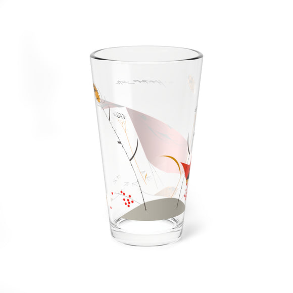 Cardinal and Berries Charley Harper Pint Glass, 16oz