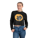 Racc-O-Lantern Charley Harper Women's Cropped Bella Canvas Sweatshirt-7