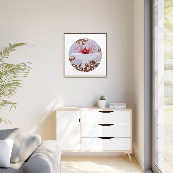 B-r-r-r-r-rdbath Charley Harper Framed Giclee Print on Stretched Canvas