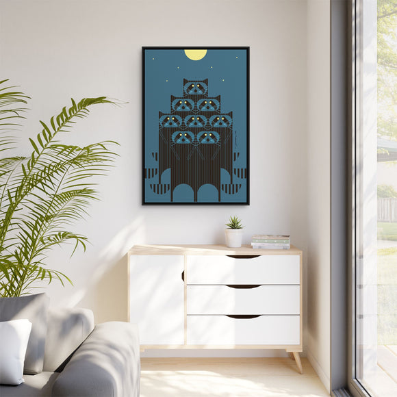Racpack Charley Harper Framed Giclee Print on Stretched Canvas