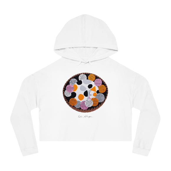 Edie Harper Kitten ’n Knittin’ Cropped Hoodie Hooded Sweatshirt
