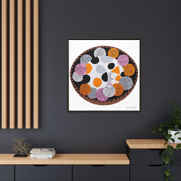 Kittens n' Knittens Edie Harper Framed Giclee Print on Stretched Canvas