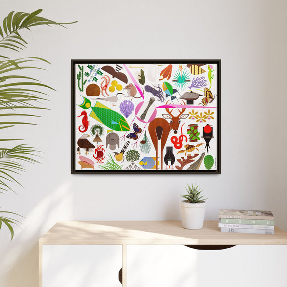 Charley Harper Florida Keys Framed Giclee On Canvas Wall Art