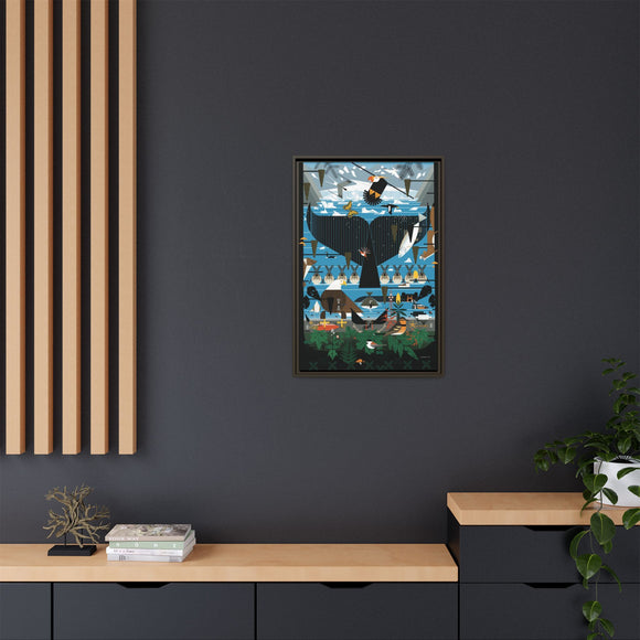 Glacier Bay Charley Harper Framed Giclee Print Stretched On Canvas