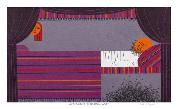 Samson & Delilah Edie Harper Giclee Museum Quality Reproduction from Harper Original Archival Art