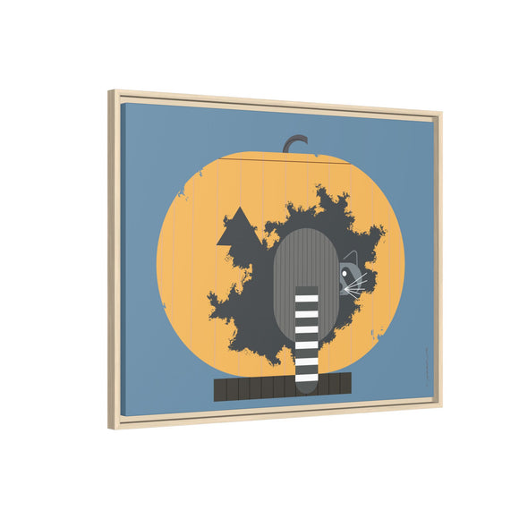 Racc-O-Lantern Charley Harper Framed Giclee Print Stretched On Canvas