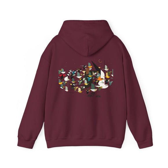 Charley Harper Mystery Of The Missing Migrants Unisex Heavy Blend™ Hooded Sweatshirt