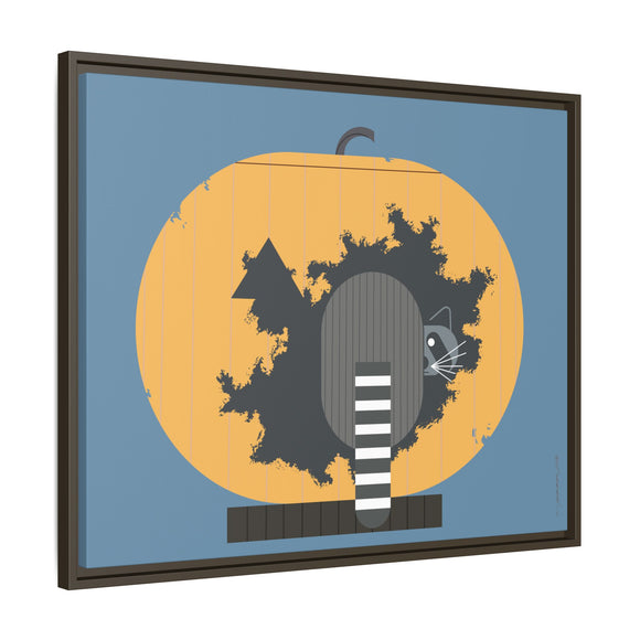 Racc-O-Lantern Charley Harper Framed Giclee Print Stretched On Canvas