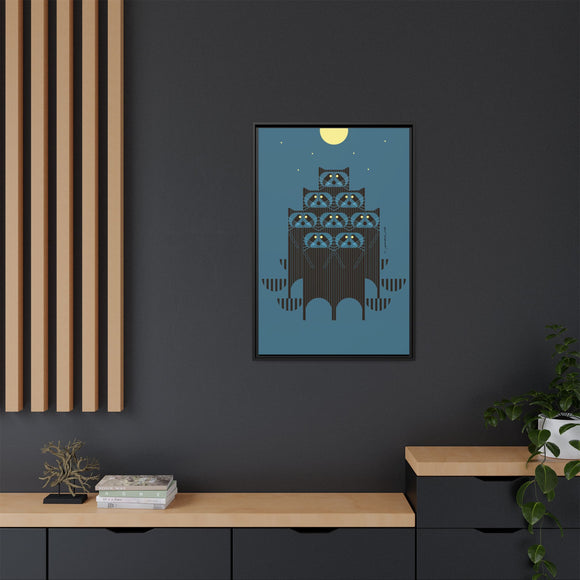 Raccpack Charley Harper Framed Giclee Print on Stretched Canvas