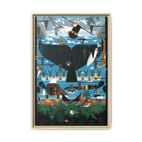 Glacier Bay Charley Harper Framed Giclee Print Stretched On Canvas