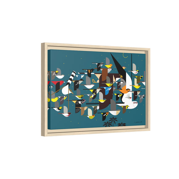 Charley Harper Mystery Of The Missing Migrants Framed Giclee On Canvas Wall  Art
