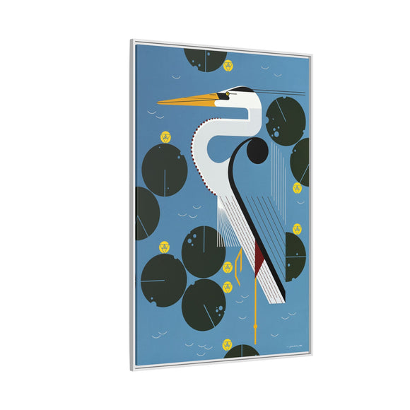 Herondipity Charley Harper Framed Giclee Print on Stretched Canvas