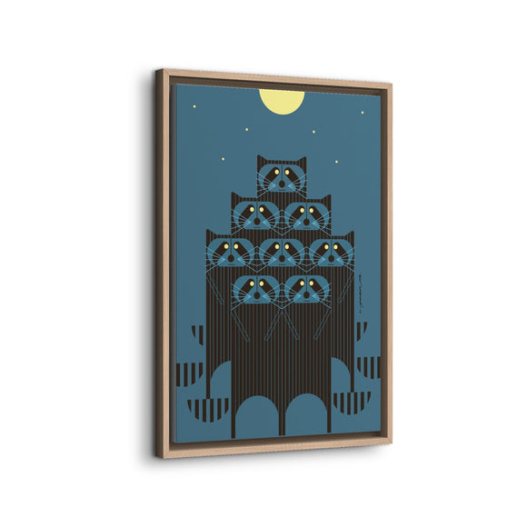 Racpack Charley Harper Framed Giclee Print on Stretched Canvas