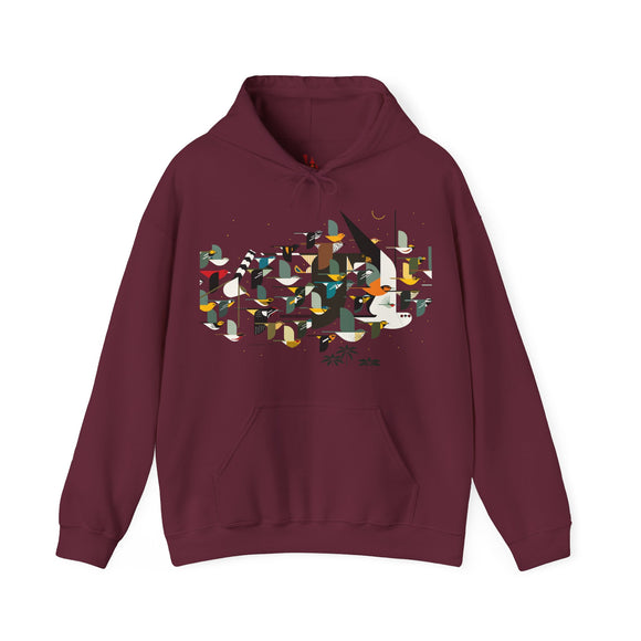Charley Harper Mystery Of The Missing Migrants Unisex Heavy Blend™ Hooded Sweatshirt