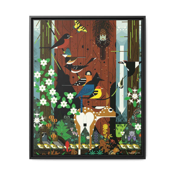 Charley Harper Sierra Range—National Park Service Commission 1990 Framed Giclee Wrapped Canvas Wall Art