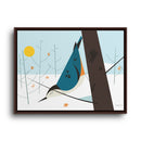 White-Breasted Nuthatch Charley Harper Giclee on Matte Stretched Canvas-10