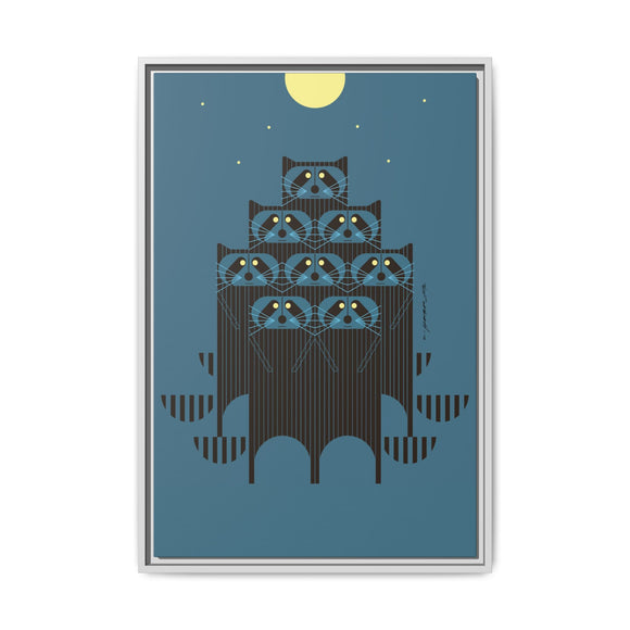 Raccpack Charley Harper Framed Giclee Print on Stretched Canvas