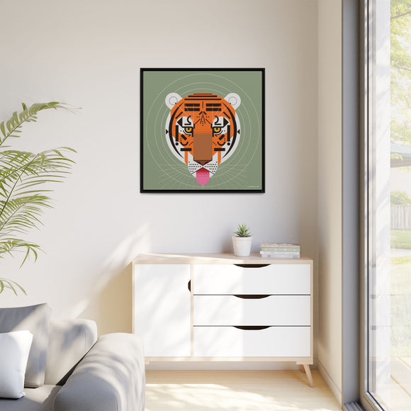 Cool Carnivore Charley Harper Giclee Framed Stretched On Canvas Print