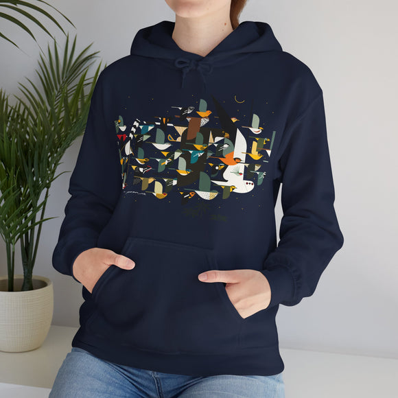 Charley Harper Mystery Of The Missing Migrants Unisex Heavy Blend™ Hooded Sweatshirt