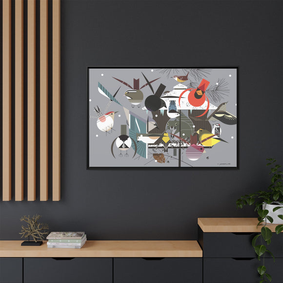 Winter Charley Harper Framed Giclee Print Stretched On Canvas