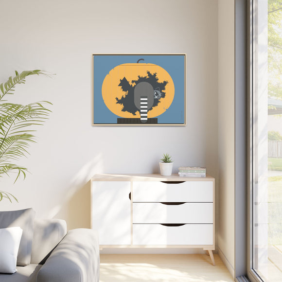 Racc-O-Lantern Charley Harper Framed Giclee Print Stretched On Canvas