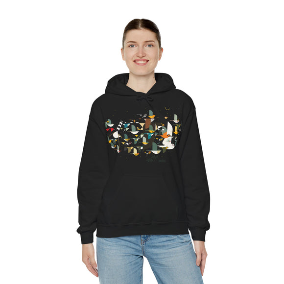 Charley Harper Mystery Of The Missing Migrants Unisex Heavy Blend™ Hooded Sweatshirt